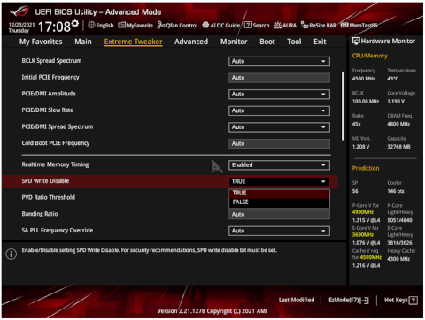 ASUS SPD Write Disable