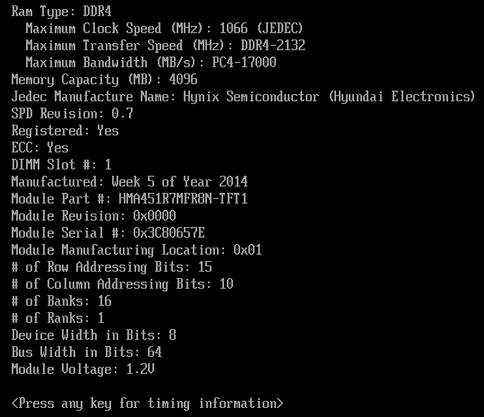 MemTest86 Screenshot - SPD Data